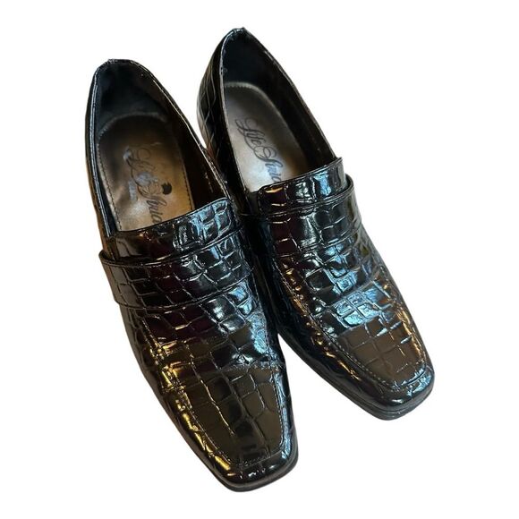 Life Stride Suspend Too Black Shiny/Patent Heel Size 7.5 Faux Snake Pattern. - Picture 3 of 7